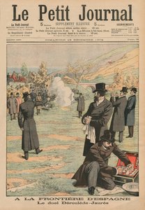 À la frontière espagnole, duel entre Paul Déroulède et Jean Jaurès, illustration du Petit Journal, Supplément illustré, 18 décembre 1904 - French School