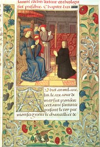 Atlas Ms Fr.2679 f.377 Jacques Cœur (c.1395-1456) devant Charles VII (1403-61) vers 1390-1453 - French School