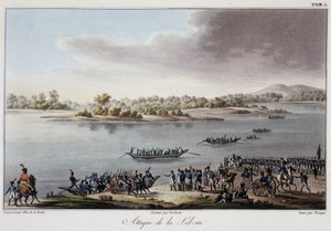 Attaque de Lobau en 1809 - dans « Précis historique de la guerre entre la France et l