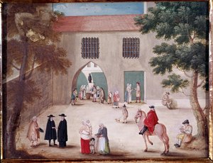 Aumônes dans la cour de l