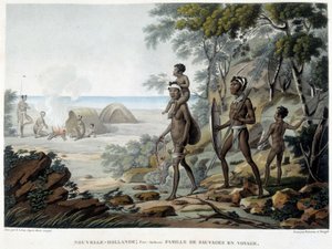 Famille aborigène australienne en voyage - French School