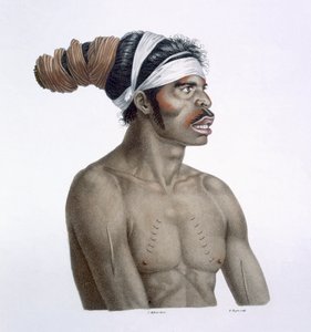 Aborigène australien, un homme appelé Cour-rou-bari-gal, de New Holland, 1812 - French School