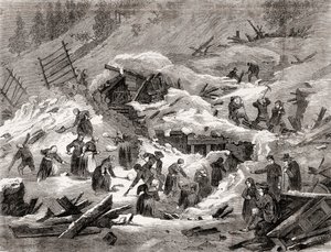 Avalanche dans les Alpes françaises, de 