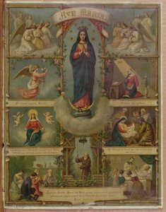 Carte de prière Ave Maria - French School
