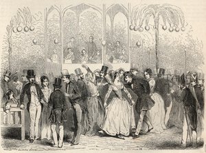 Bal Mabille (établissement de danse et de plaisirs, avenue Montaigne, Paris) Gravure dans « Tableau-de-Paris » par Edmond Texier 1852 - French School