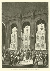 Bal costumé, donné par la Ville, sous Louis XVI, 23 janvier 1782 - French School