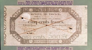 Billet de banque de 500 francs du 24 Germinal de l