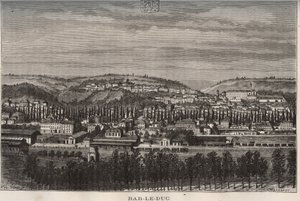 Bar-le-Duc - département de la Meuse - gravure dans "La France illustrée" par V.A. Malt-Brown. 1884 - French School