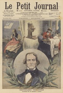 Barthelemy Thimonnier, inventeur français de la machine à coudre (lithographie couleur)