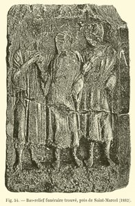 Bas-relief funéraire trouvé, près de Saint-Marcel, 1882 - French School