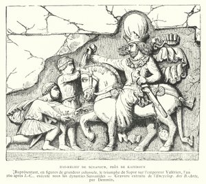 Bas-relief près de Kazerun, Iran, représentant la victoire du roi sassanide Shapur I sur l