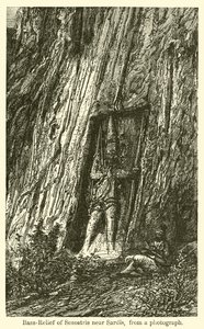 Bas-relief de Sésostris près de Sardes (gravure) - French School