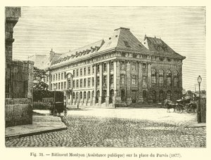 Bâtiment Montyon, Assistance publique, sur la place du Parvis, 1877 - French School