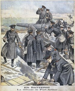 Batterie, défense de Port Arthur, illustration du Petit Journal: Supplément Illustré, 27 mars 1904 - French School