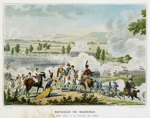 Bataille de Marengo (Piémont - Italie) le 14 juin 1800, où Bonaparte remporta la victoire sur les Autrichiens. - French School