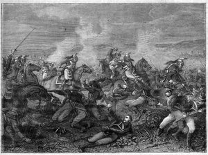 Bataille de Saint-Dizier, 27 janvier 1814 (troupes russes alliées contre les dragons de la garde française) - Gravure dans « Histoire de l