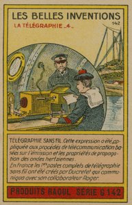 Carte des belles inventions, télégraphie - French School