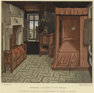 Chambre à coucher, 15e siècle - French School