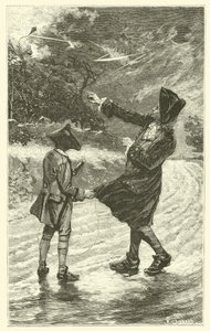 Benjamin Franklin faisant voler son cerf-volant - French School