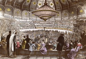 Berlioz dirige son concert le 19 janvier 1845 au Cirque Olympique à Paris - Hector Berlioz (1803-1869), dans la salle du Cirque Olympique des Champs-Élysées à Paris - French School