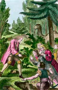 Bernard de Jussieu (1699-1777) plantant un cèdre du Liban dans le jardin des plantes à Paris en 1734 - French School