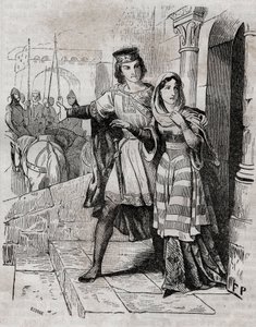 Bertrade de Montfort (1070-1117) reine de France avec Philippe Ier roi de France - dans "Histoire de France" par Anquetil. 19ème siècle - French School