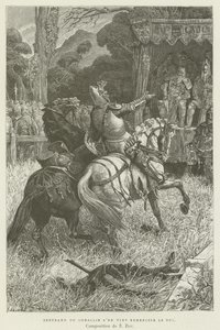 Bertrand du Guesclin venu remercier le duc - French School