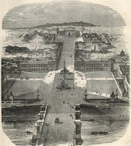 Vue aérienne de la Place de la Concorde, rue Royale avec l