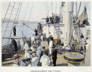 Embarquement de vivres - dans « Album militaire - Marine : La vie à bord » - French School