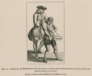 Bombario, le bossu, utilisé comme bureau par les courtiers et qui, de cette manière, a gagné 6000 livres en quelques jours - French School