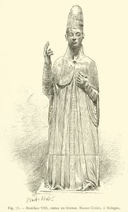 Boniface VIII, statue en bronze, Museo Civico, à Bologne - French School