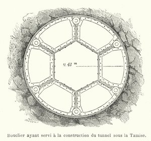 Bouclier ayant servi à la construction du tunnel sous la Tamise - French School