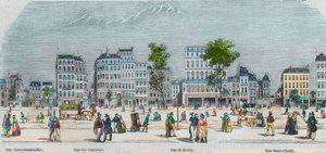 Boulevard Beaumarchais côté sud - rue Neuve-Saint-Gilles - Rue des Tournelles - Rue de Harlay - Rue Saint-Claude - Gravure dans « Tableau de Paris » par Edmond Texier 1852