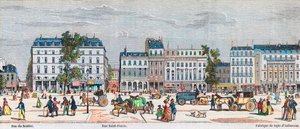 Boulevard Poissonnière côté sud - Rue du Sentier - Rue Saint Fiacre - Gravure dans « Tableau-de-Paris » par Edmond Texier 1852 - French School