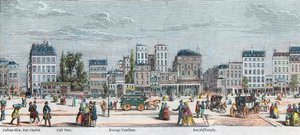 Boulevard du Temple côté sud - Rue Charlot - Café Turk - Passage Vendôme - Rue du Temple - Gravure dans « Tableau-de-Paris » par Edmond Texier 1852