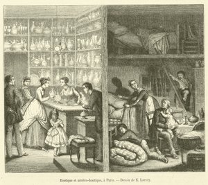 Boutique et arrière-boutique, à Paris - French School