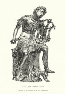 Figure en bronze du poète grec ancien Arion, par le sculpteur de la Renaissance italienne Andrea Riccio, fin du XVe ou début du XVIe siècle - French School