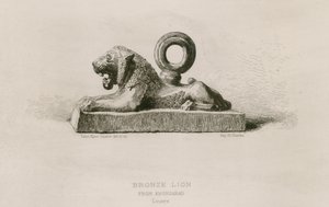 Lion en bronze, de Khorsabad, Louvre (gravure)