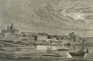 Buenos Aires dans les années 1860 (gravure) - French School