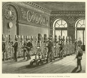 Bureau pneumatique de la place de la Bourse, à Paris - French School
