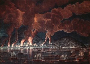 Incendie de la ville de Cap-Français, Saint-Domingue (Haïti), 1795 - French School