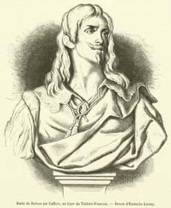 Buste de Rotrou par Caffieri, au foyer du Théâtre-Français (gravure) - French School