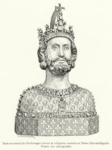 Buste en vermeil de Charlemagne servant de reliquaire, conservé au Trésor d