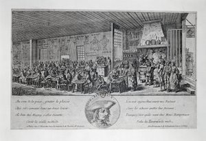 Cabaret du Tambour Royal par Jean Ramponneau, gravure - French School