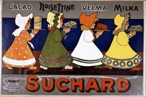 Cacao Suchard - Étiquette publicitaire - French School