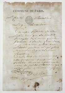 Appel de Maximilien de Robespierre à rejoindre la Commune, 9 Thermidor An 2 (27 juillet 1794) - French School