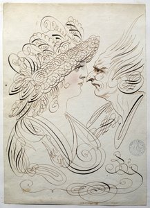 Calligraphie : Portraits de profil vers 1780