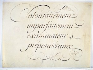 Calligraphie : pièce manuscrite vers 1670 par André François Roland - French School