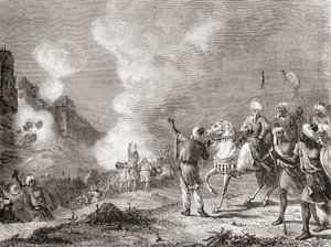 Des canons utilisés comme machines de siège par le sultan Abu Yaqub Yusuf lors du siège de Sijilmasa, Maroc en 1274, de 