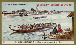 Course de canoës à Mytho, Cochinchine - French School